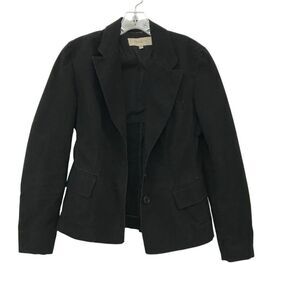 Karen Millen England Black Cotton Blazer  Women Size: US 8 UK 12  EU 40